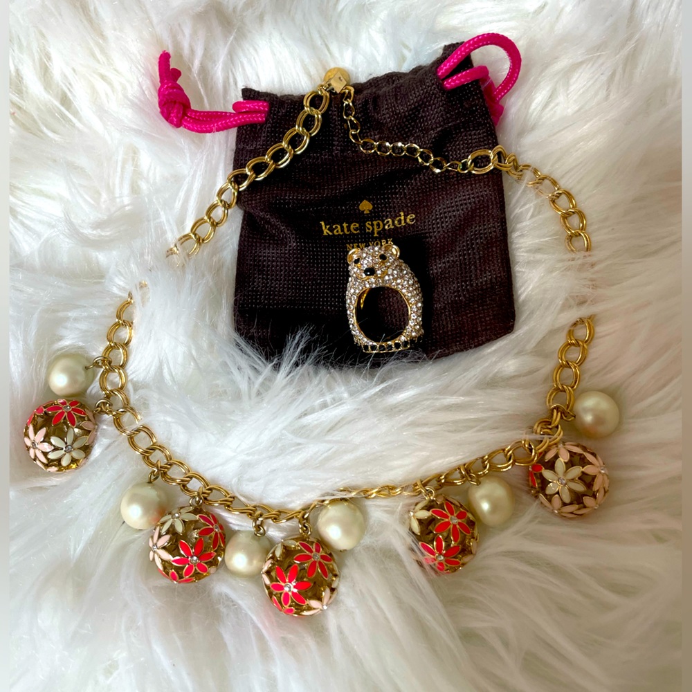 Kate Spade Fashion Necklace and Polar Bear ring Bundle